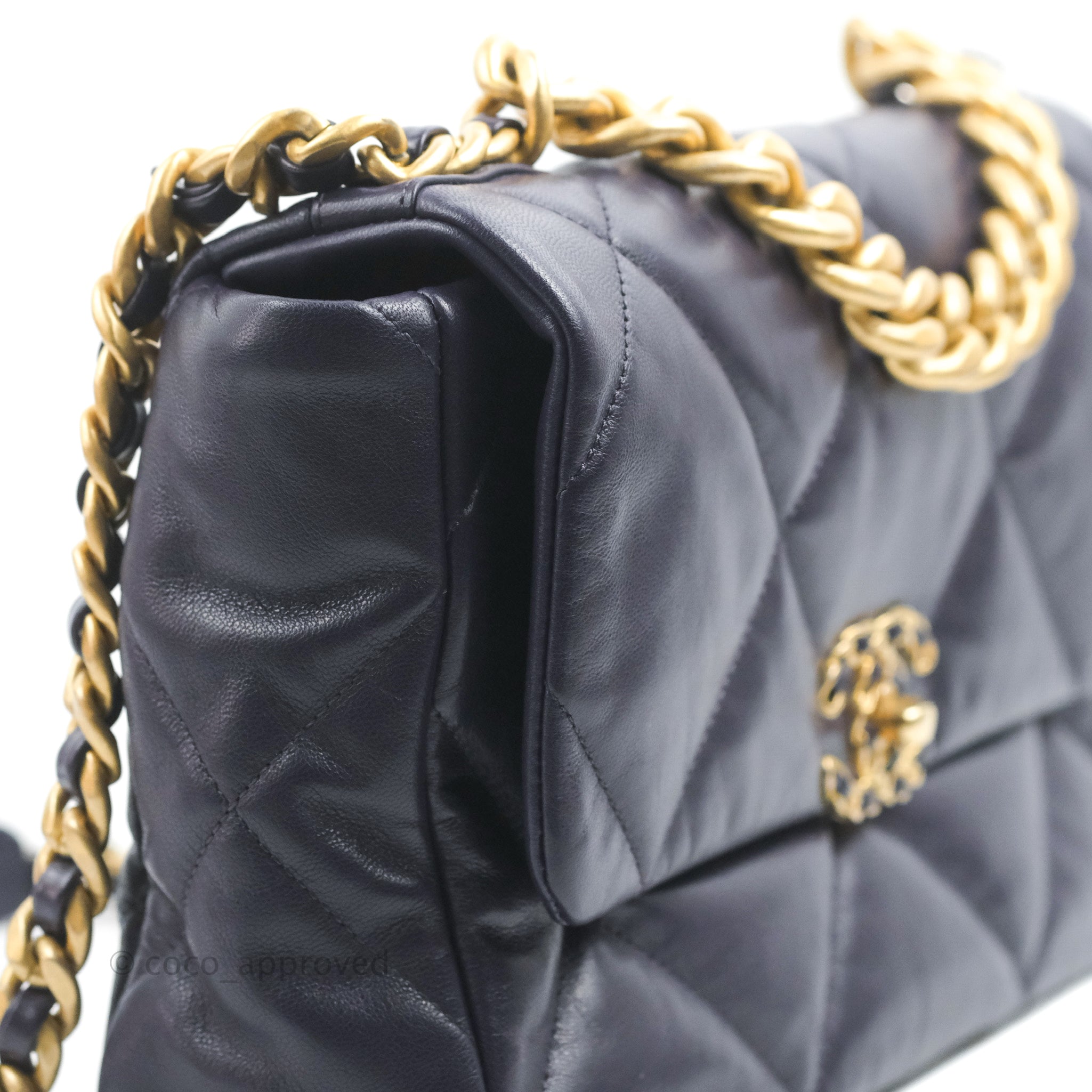 Chanel 19 Medium Flap Bag in Dark Purple with Mixed Hardware - Luxury Designer Handbag for Women, Perfect for Date Night & Special Occasions