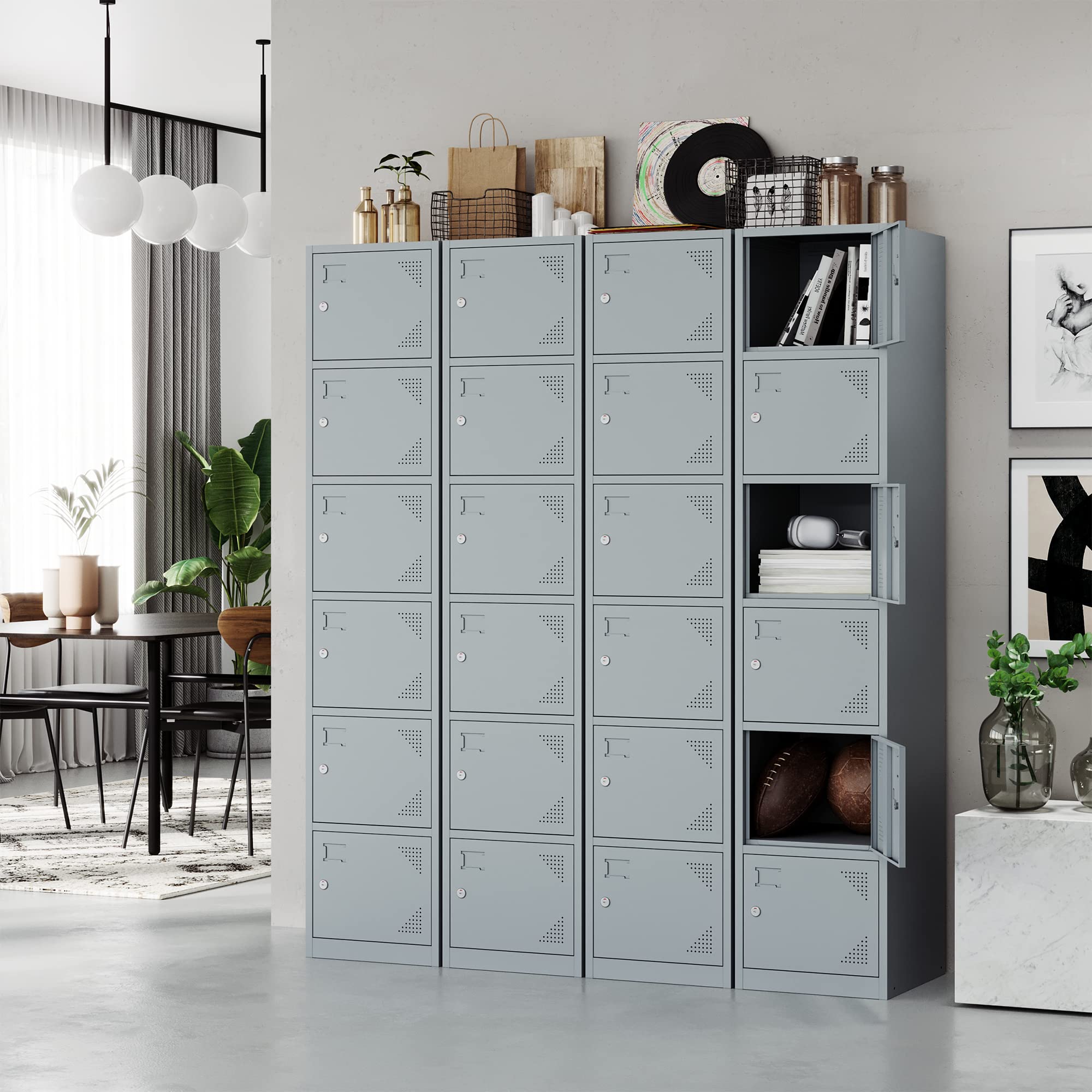 STANI Heavy Duty Metal Locker with Lock - Secure Storage Cabinet for Home, Gym, School & Office - Employee Lockers, Steel Storage Locker for Clothes, Shoes & Equipment (Ideal for Locker Rooms & Shared Spaces)