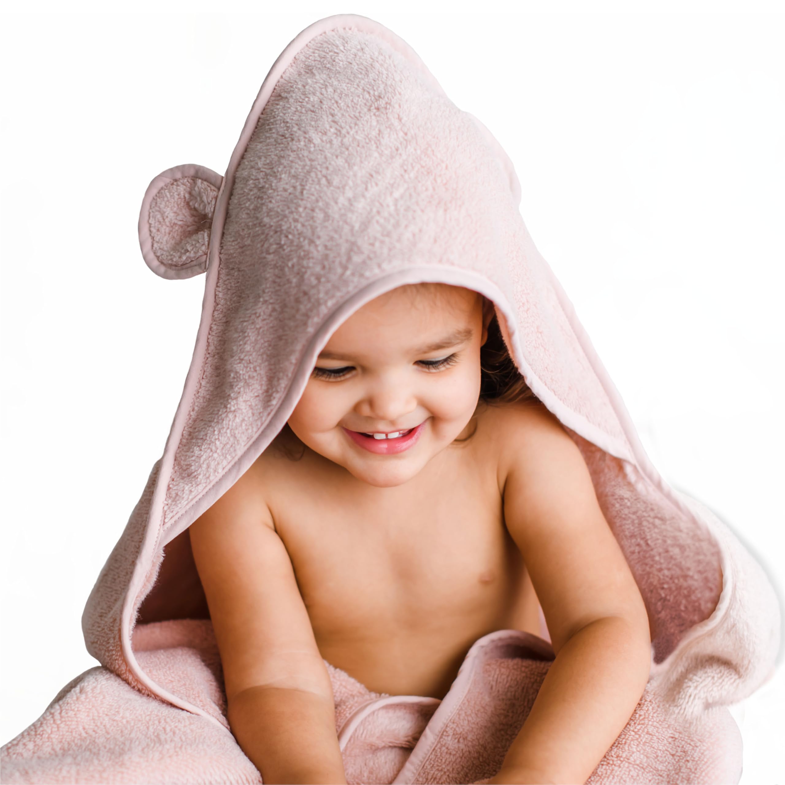 Natemia Premium Hooded Baby Bath Towels - 100% Organic Turkish Cotton, Ultra Soft & Absorbent Infant Towel with Hood for Newborns, Toddlers Boys & Girls | Hypoallergenic & Gentle on Sensitive Skin | Perfect for Bath Time, Swimming & Spa Days | Baby Shower Gift & Registry Essential