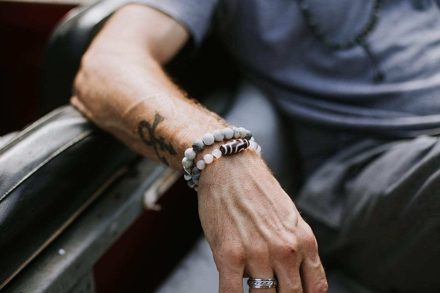 Harmony Dzi Bead Bracelet - Tibetan Buddhist Protection & Good Luck Jewelry for Men & Women - Perfect for Meditation, Yoga & Spiritual Healing