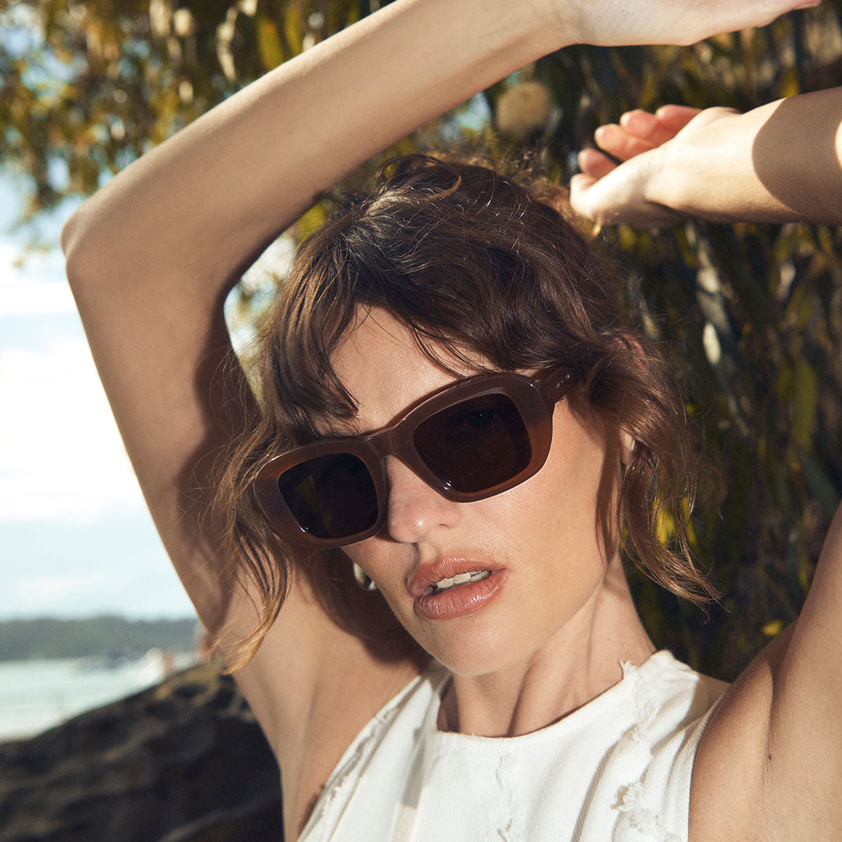 Cascade Polarized Sunglasses for Men & Women - UV Protection, Lightweight & Stylish Brown Frames - Perfect for Driving, Beach & Outdoor Activities