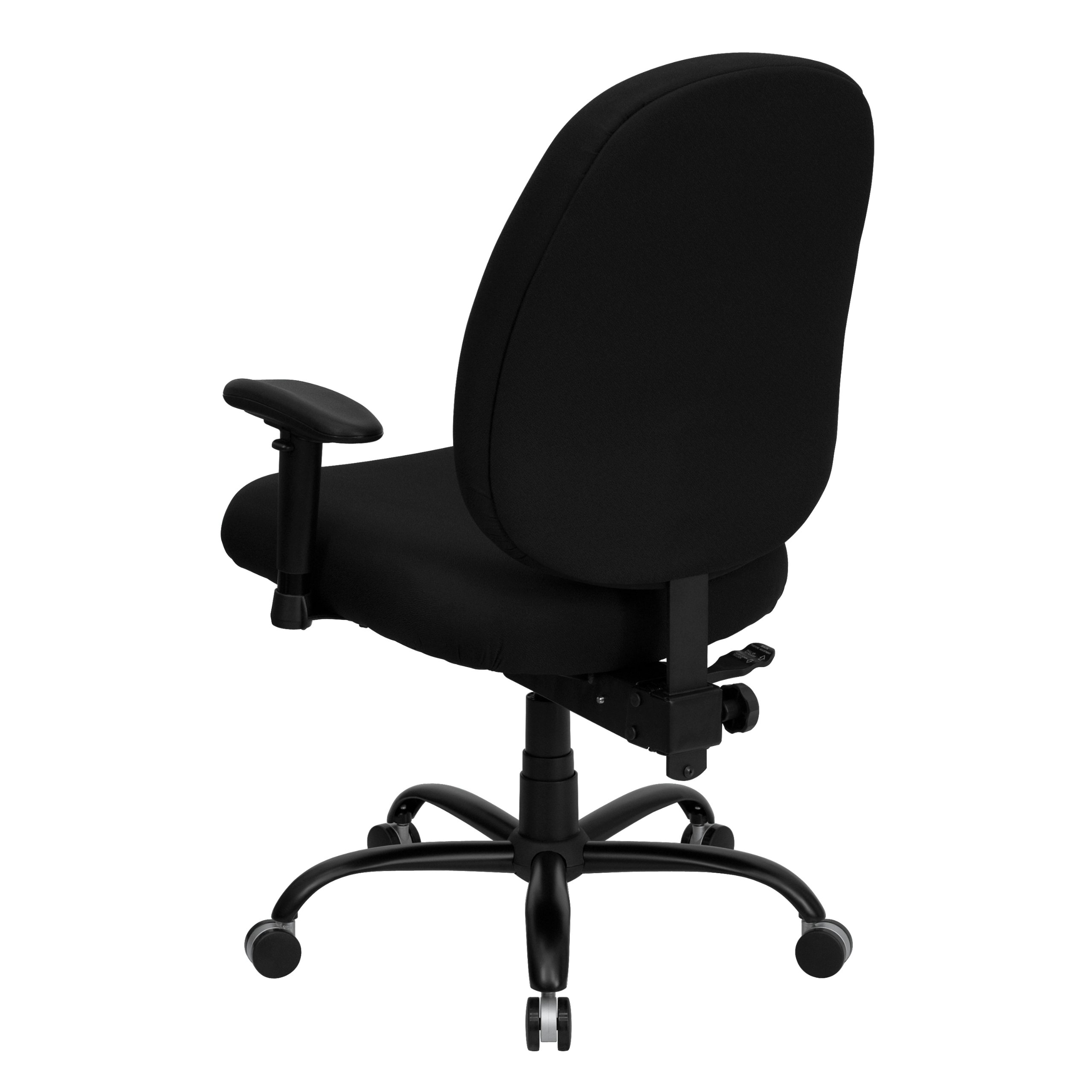 Flash Furniture HERCULES Series Big & Tall 400 lb. Capacity Black Fabric Executive Ergonomic Office Chair with Adjustable Backrest & Armrests - Perfect for Home Office, Gaming & Professional Workspaces