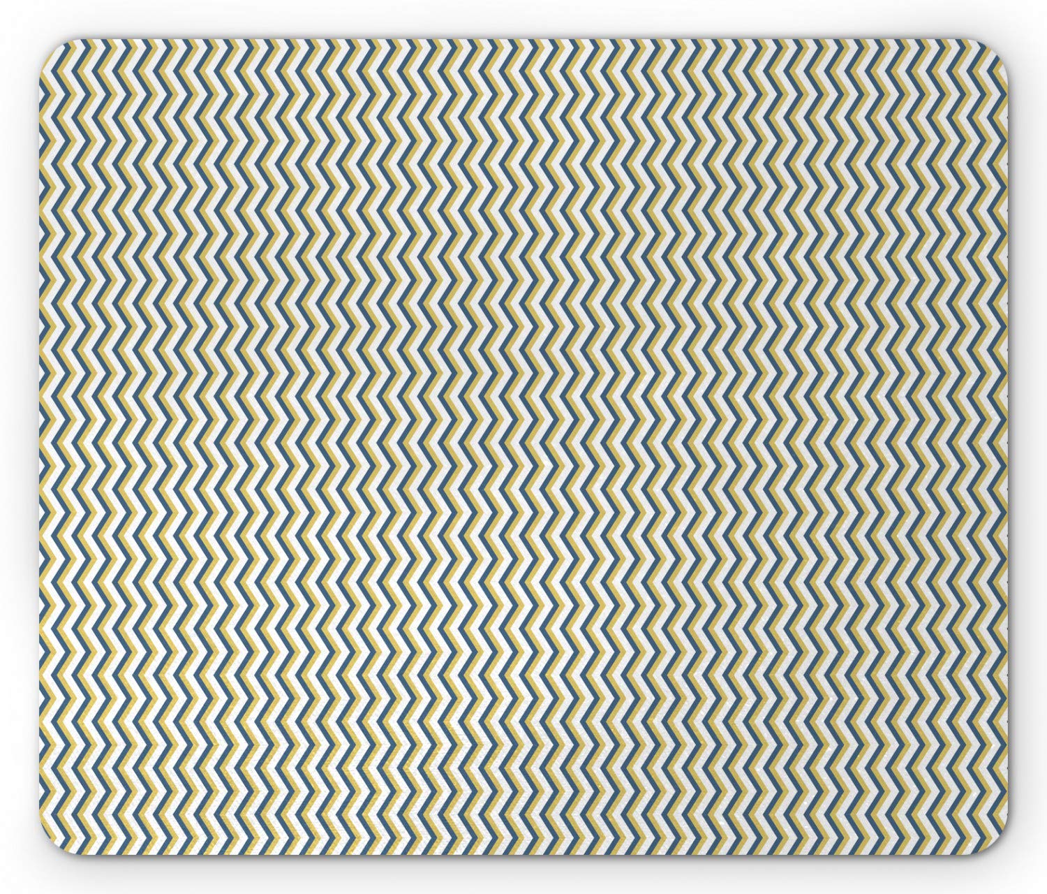 Ambesonne Chevron Mouse Pad - Non-Slip Rubber Gaming Mousepad with Pastel Zigzag Design (Slate Blue & Pale Green) | Standard Size Rectangle Mouse Mat for Office, Computer, Laptop & Home Workspace