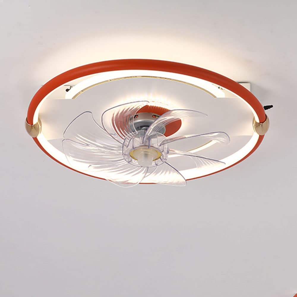 iBalody Modern Low Profile Ceiling Fan with Light - 3 Color Dimmable LED Ceiling Fan & Light Kit - Ultra Quiet Flush Mount Indoor Ceiling Fan for Bedroom, Living Room, Kitchen - Energy Efficient Home Lighting Solution