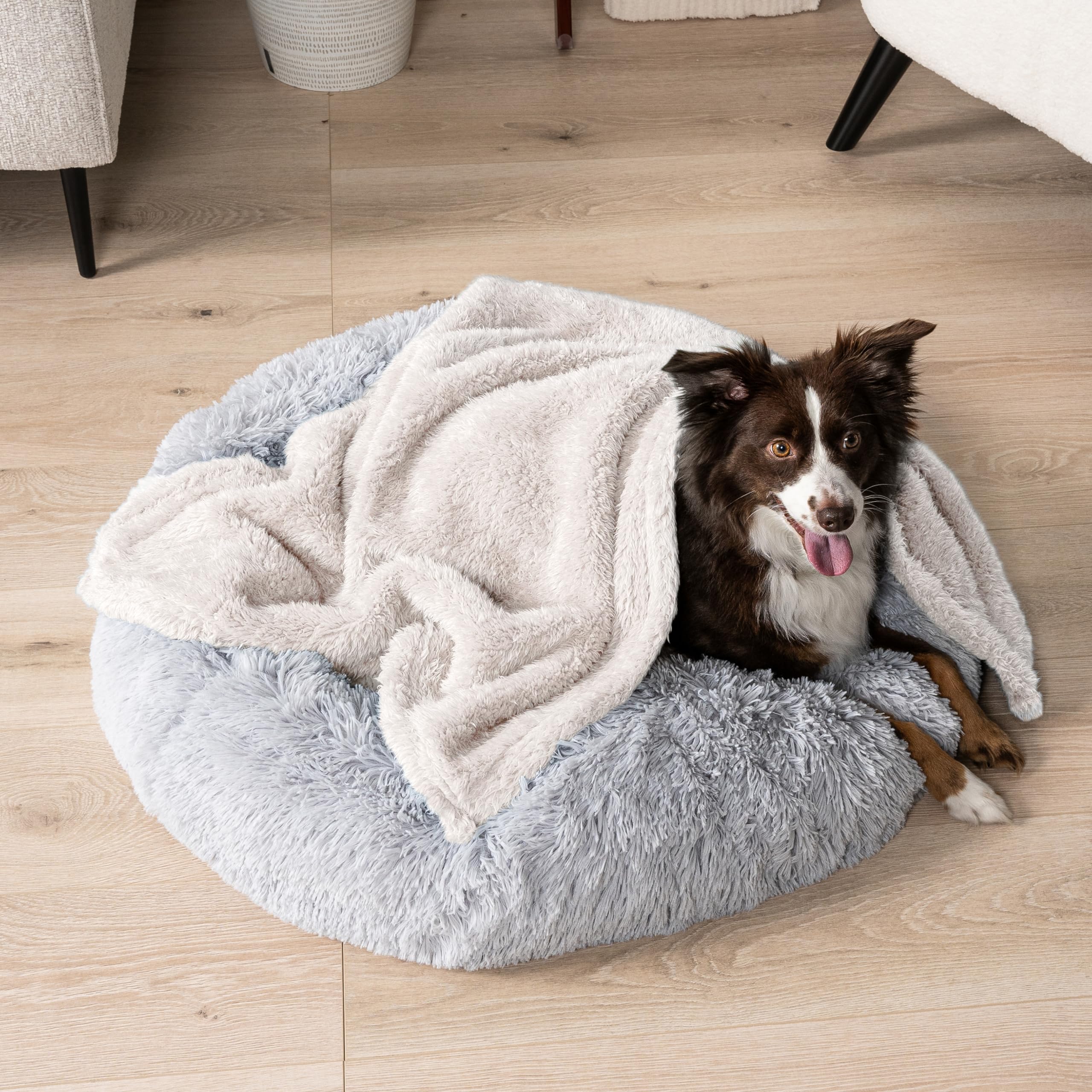 PetAmi Soft Fluffy Dog Blanket for Small Dogs & Cats - Washable Sherpa Fleece for Couch & Bed