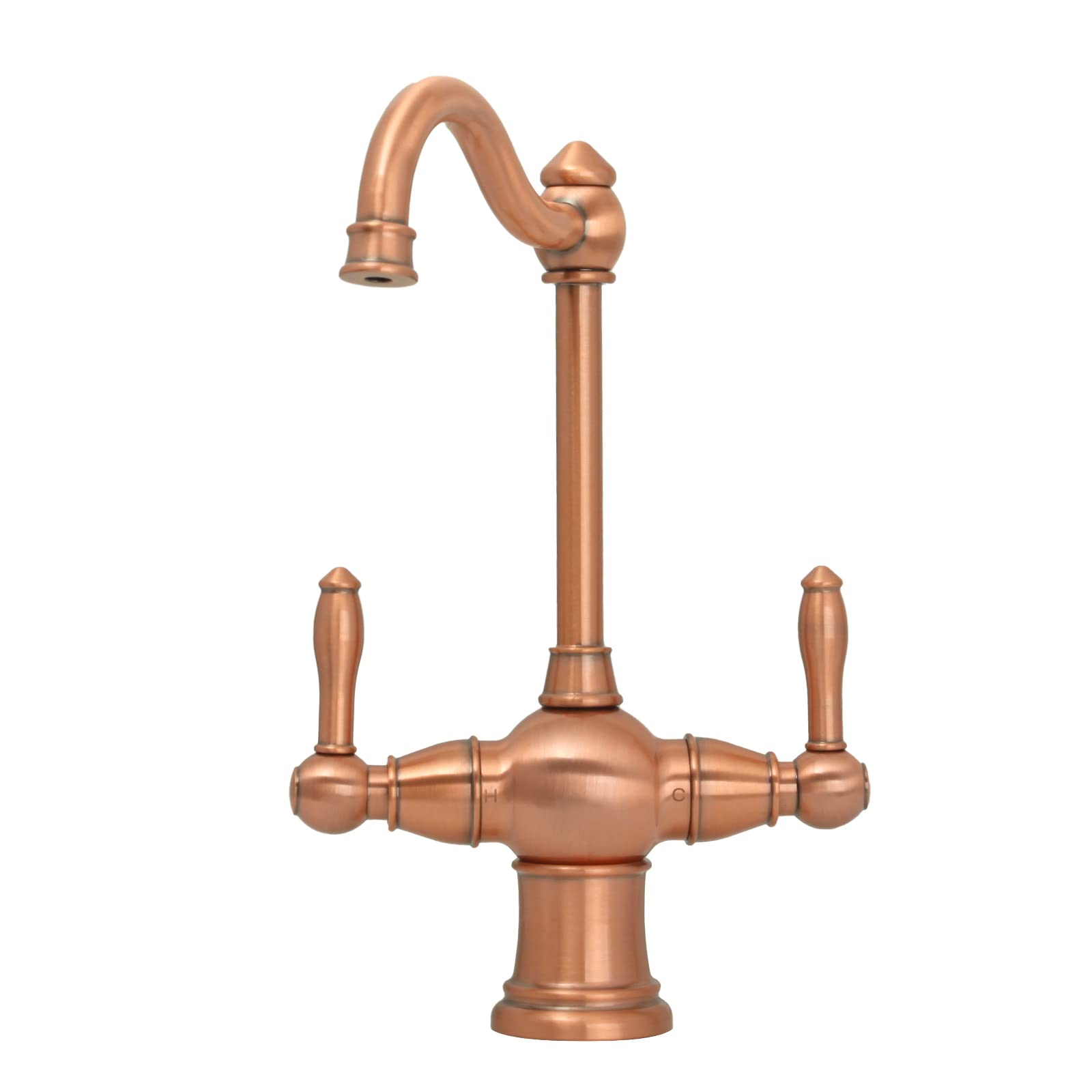 Akicon Dual Handle Copper Water Filter Faucet - Hot & Cold Water Dispenser for Instant Hot Water Tanks & Filtration Systems - Classic Style for Kitchen Sink & Home Water Purification