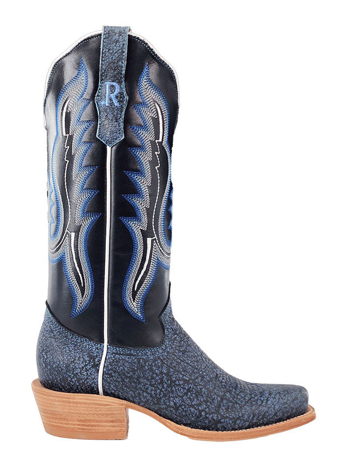 R.Watson RWL7103 Women's Cape Buffalo Western Boots in Midnight Blue - Perfect for Cowgirl Fashion, Country Rodeos & Western Style Outfits