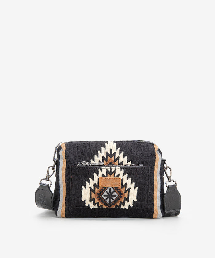 Wrangler Aztec Knitted Crossbody Purse for Women - Stylish Boho Shoulder Bag with Tribal Pattern - Perfect for Travel, Shopping & Everyday Use