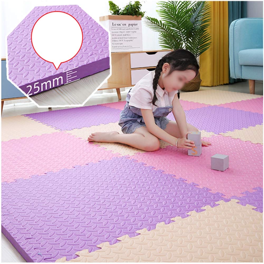 Non-Toxic ALGFree Foam Puzzle Mat for Kids - Soft EVA Interlocking Floor Tiles, 4 Colors Mix & Match (60x60x2.5cm, 4-Piece Set) - Playroom Flooring, Baby Crawling Mat, Gym & Nursery Safety Padding