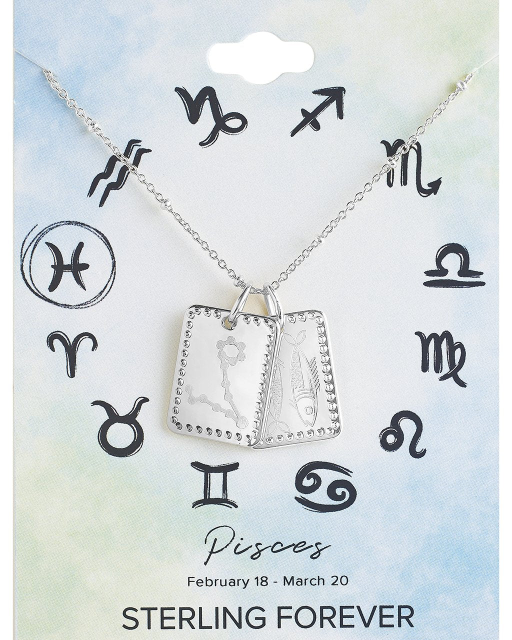 Personalized Zodiac Sign Tag Necklace - Custom Name & Date Pendant for Women & Men - Perfect for Birthdays, Anniversaries & Gifts