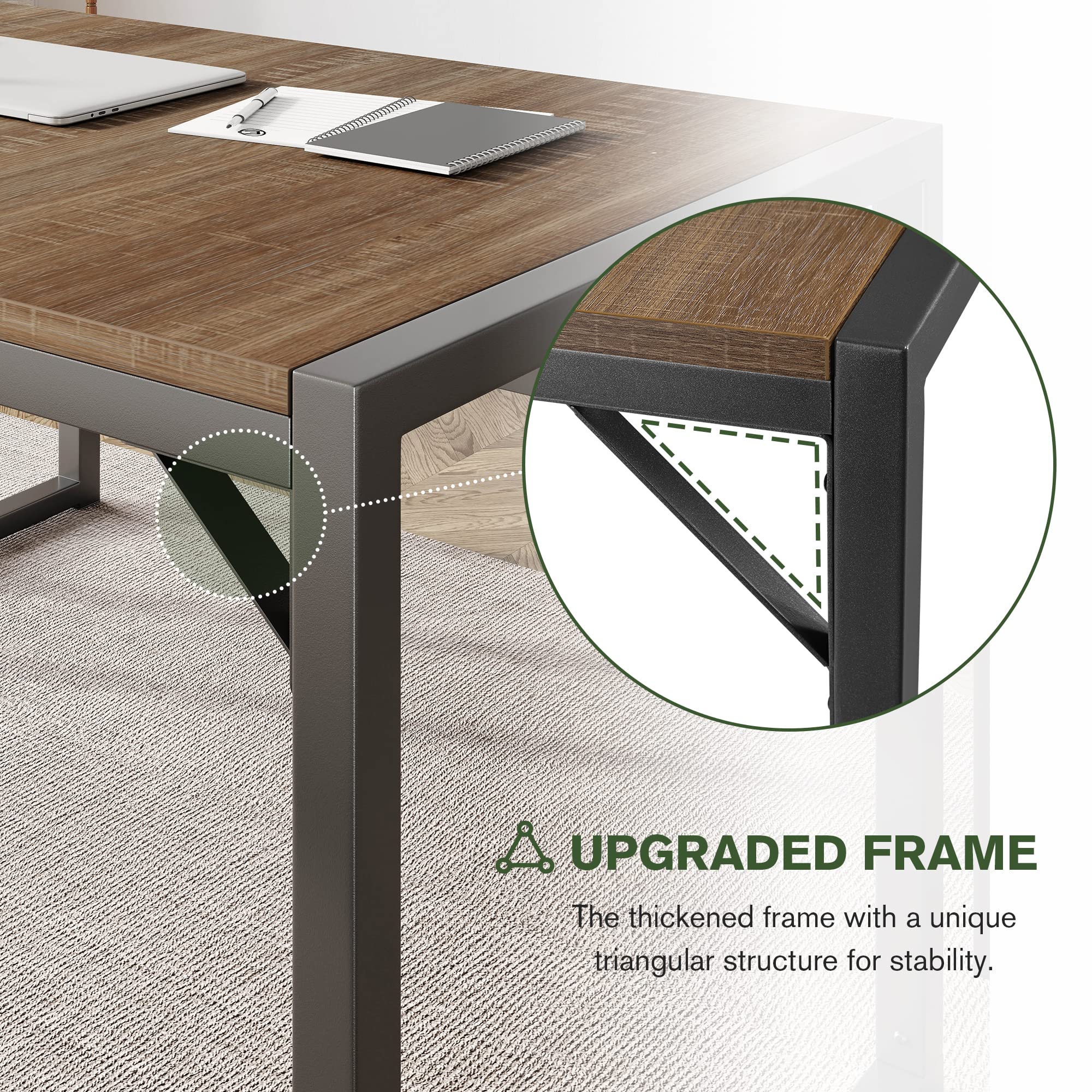 IMUsee 47.2 Inch 3-Piece Dining Table Set for 4 with Benches - Heavy Duty Metal Frame, Space Saving Kitchen Dinette Set with Wood Tabletop & Gray Legs - Perfect for Small Apartments, Breakfast Nooks and Cozy Dining Areas