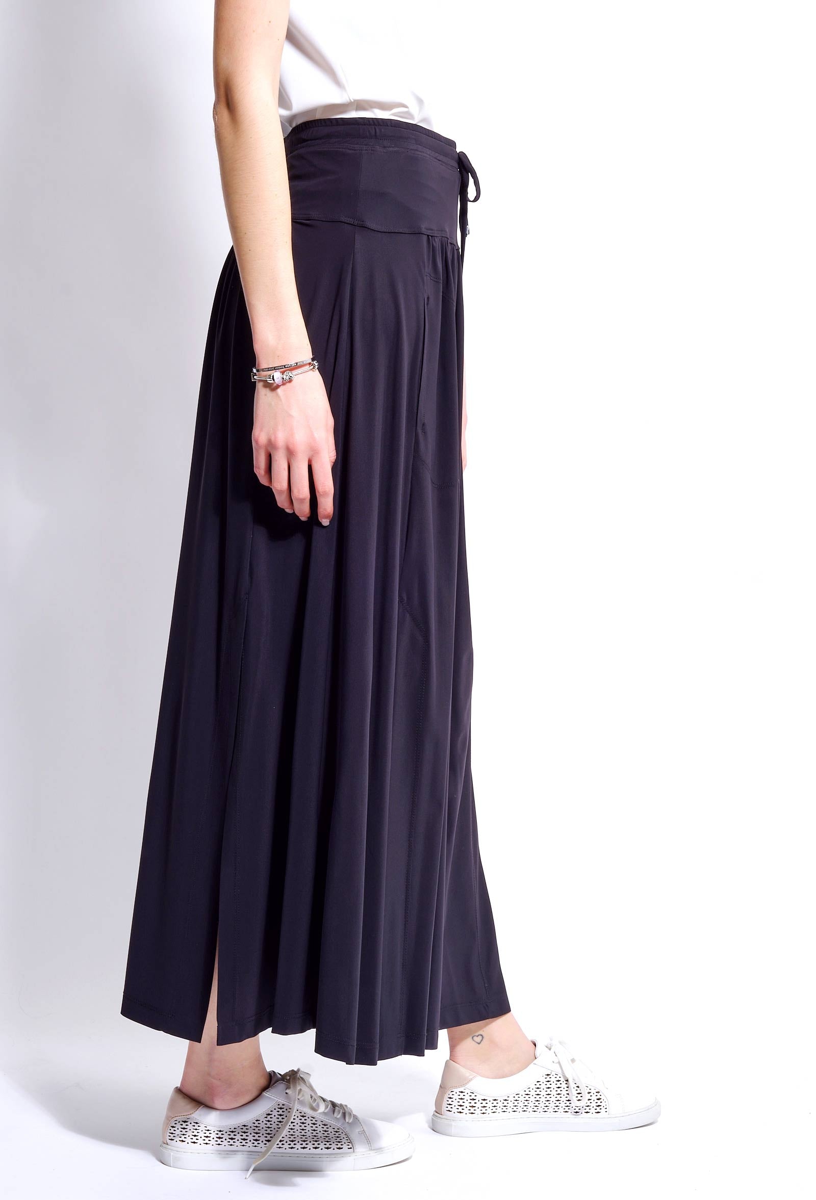 Flore Black Skirt for Women - Elegant A-Line Midi Skirt for Office, Party & Casual Wear