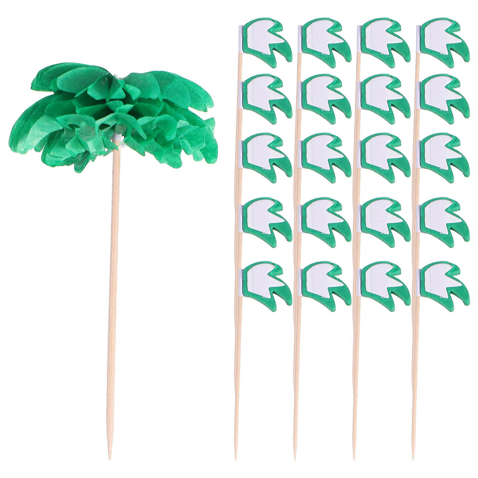 DOITOOL 50pcs Coconut Tree Cake Decorations - Edible Fruit Picks for Cake Toppers, Cupcake Decor, Party Desserts, Tropical Themed Celebrations & DIY Baking Supplies