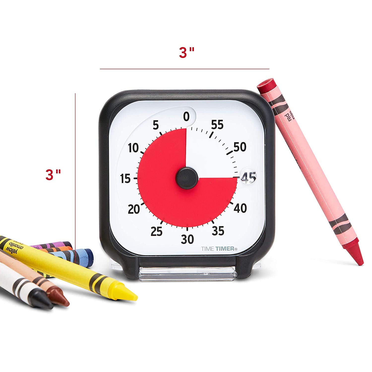 Time Timer 3 Inch Visual Timer - 60 Minute Countdown Clock for Kids with Dry Erase Activity Card & Desktop App - Perfect for Classroom, Homeschool Study, Task Management & Kitchen Use