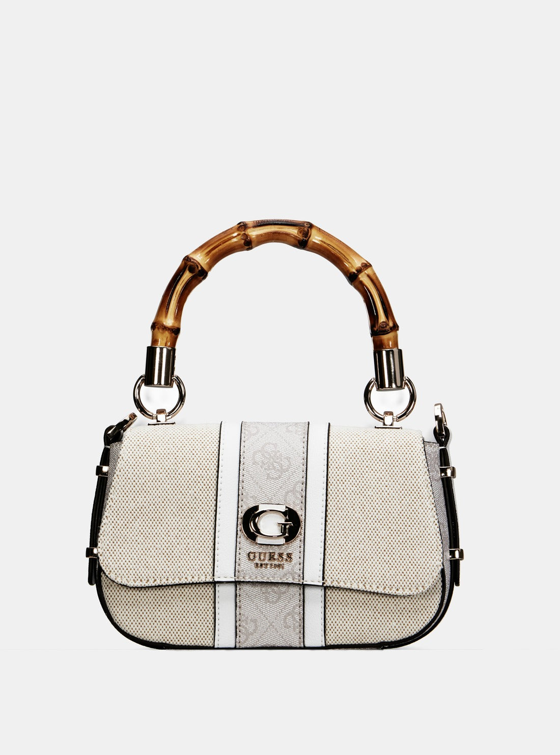 Stylish Beige Logo Kerima Mini Bamboo Bag for Women - Perfect for Beach, Travel & Everyday Use
