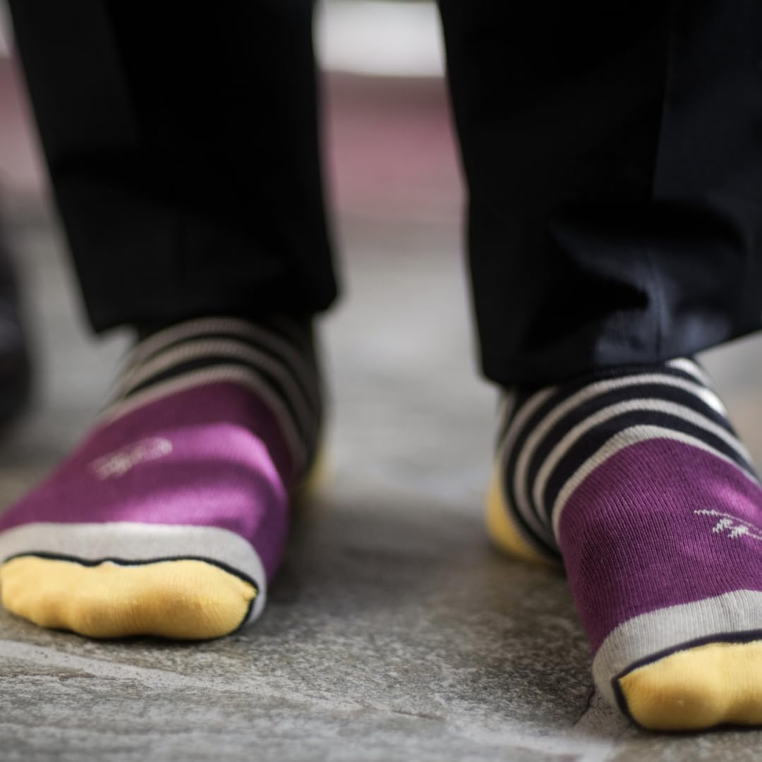 Premium Pierre Henry Men's Over the Calf Dress Socks - 9 Pack Soft Cotton Long Socks That Stay Up - Perfect for Business, Formal Wear & Office Attire