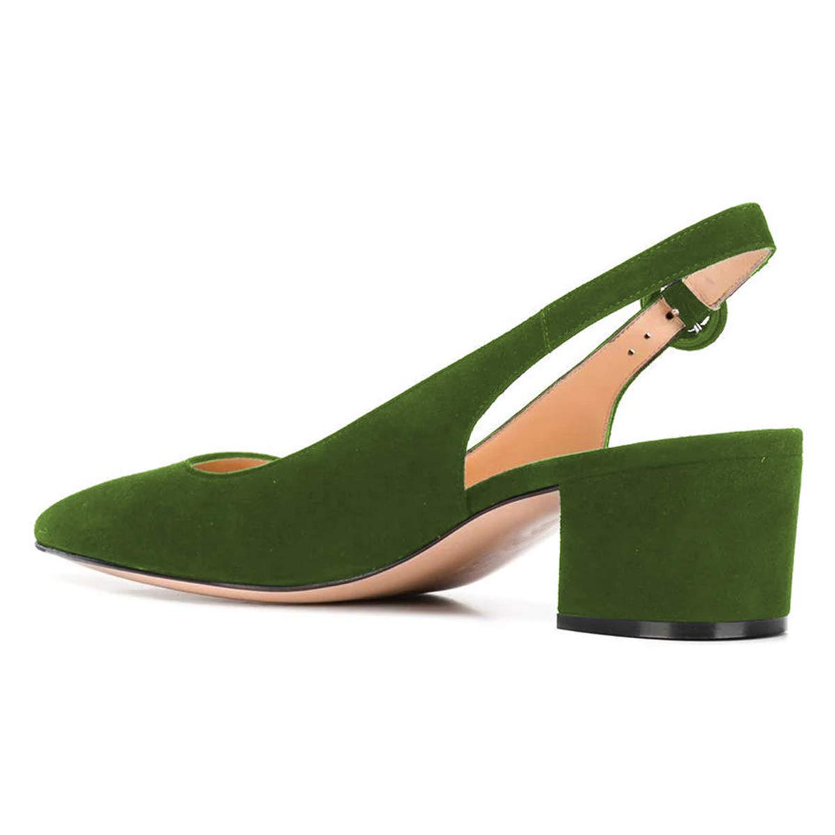 YDN Women's Classic Chunky Block Heel Slingback Pumps - Comfortable Mid Heel Dress Shoes for Office, Work & Formal Occasions | Professional Business Attire & Wedding Party Shoes
