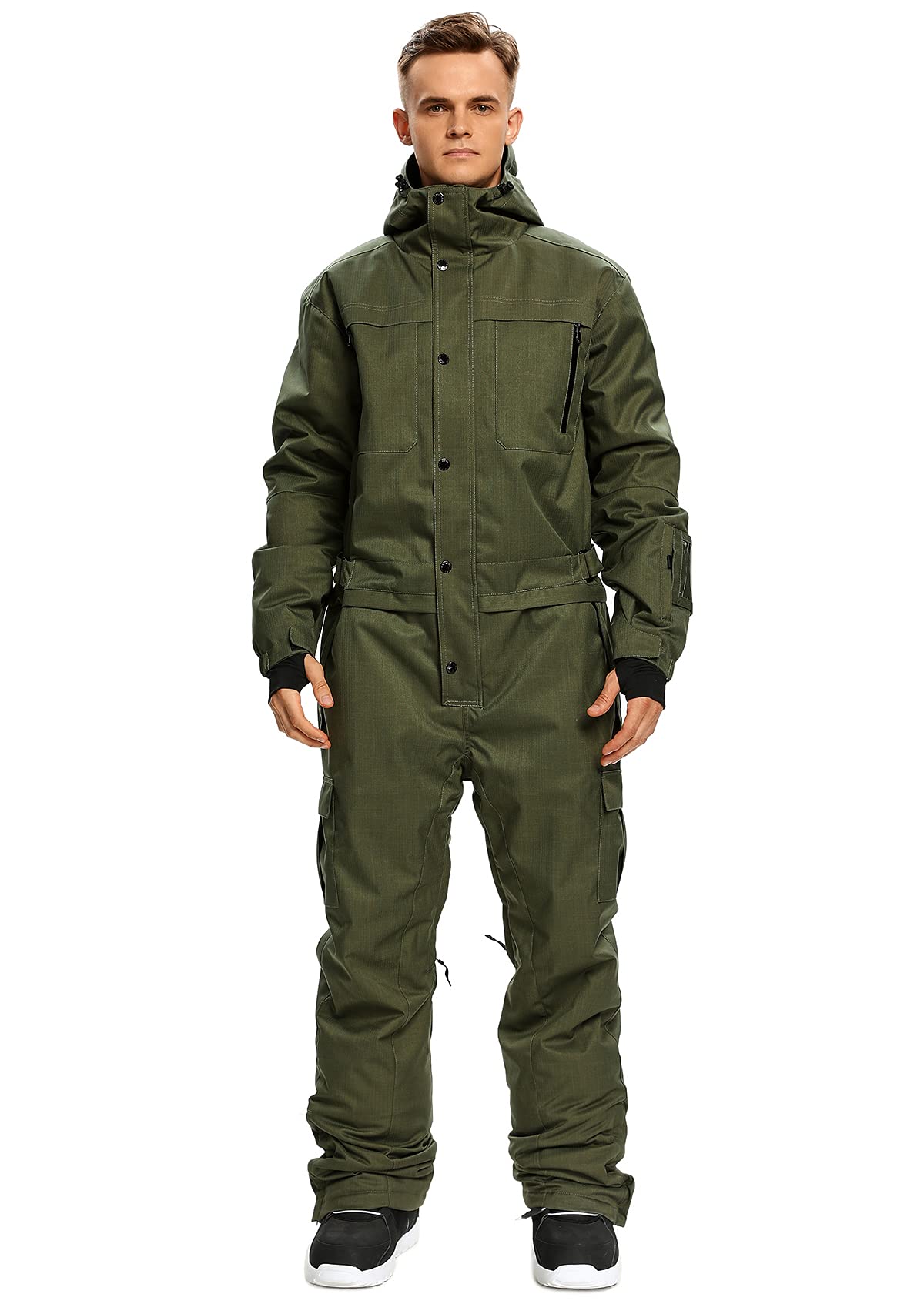 Men's Waterproof Winter Ski Suits - One Piece Snowsuits for Skiing & Outdoor Sports | Warm & Windproof for Snowboarding, Hiking & Cold Weather Activities