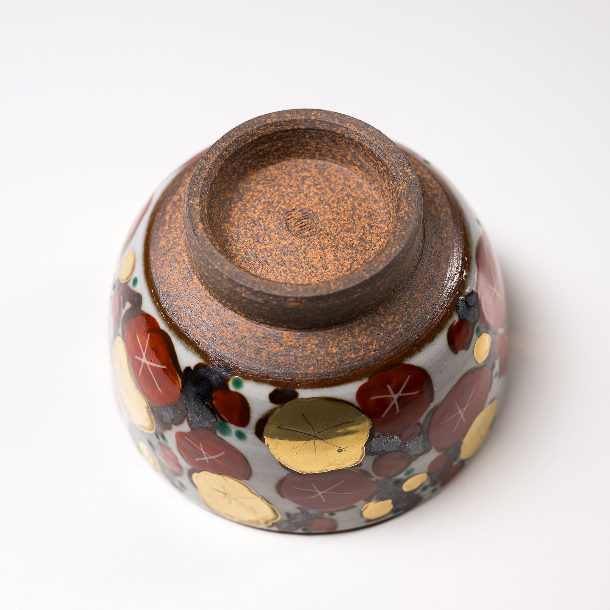 Handmade Kyo Kiyomizu Ware Kumidashi Tea Cup - Golden Plum Design - Authentic Japanese Ceramic Tea Cup for Matcha, Sencha & Green Tea - Perfect for Tea Ceremonies, Home Decor & Gifts