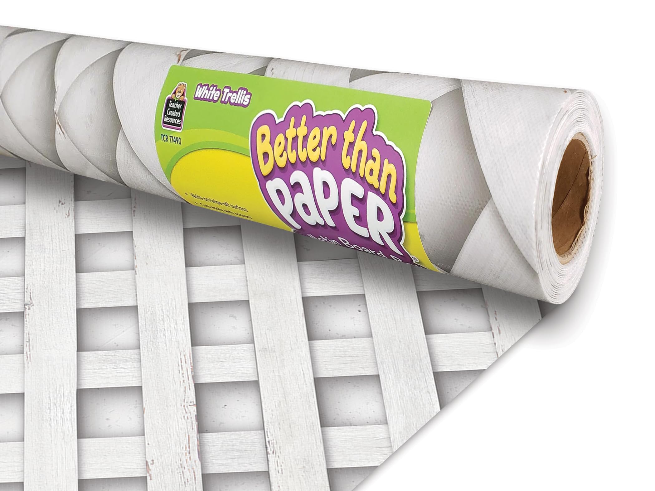 Better Than Paper® White Trellis Bulletin Board Roll - Perfect for Classroom Decor, Office Displays & DIY Projects