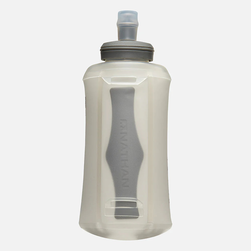 Pinnacle Soft Flask Handheld 18oz (Sage Green/Reflective Silver) - Leak-Proof Collapsible Water Bottle for Hiking, Running, Cycling & Outdoor Adventures