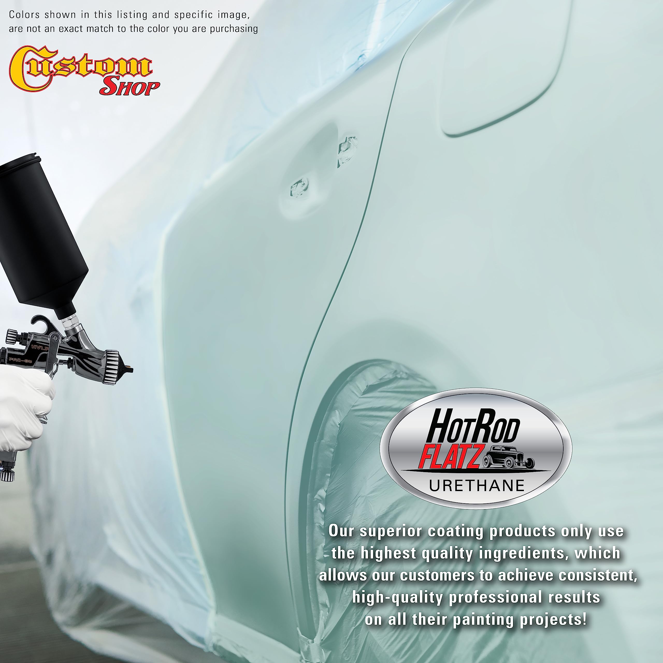 Diamond Blue Hot Rod Flatz Flat Matte Satin Urethane Auto Paint Kit - Professional Low Sheen Automotive Coating for Cars & Trucks (4:1 Mix Ratio) - Perfect for Custom Car Restoration & Hot Rod Projects