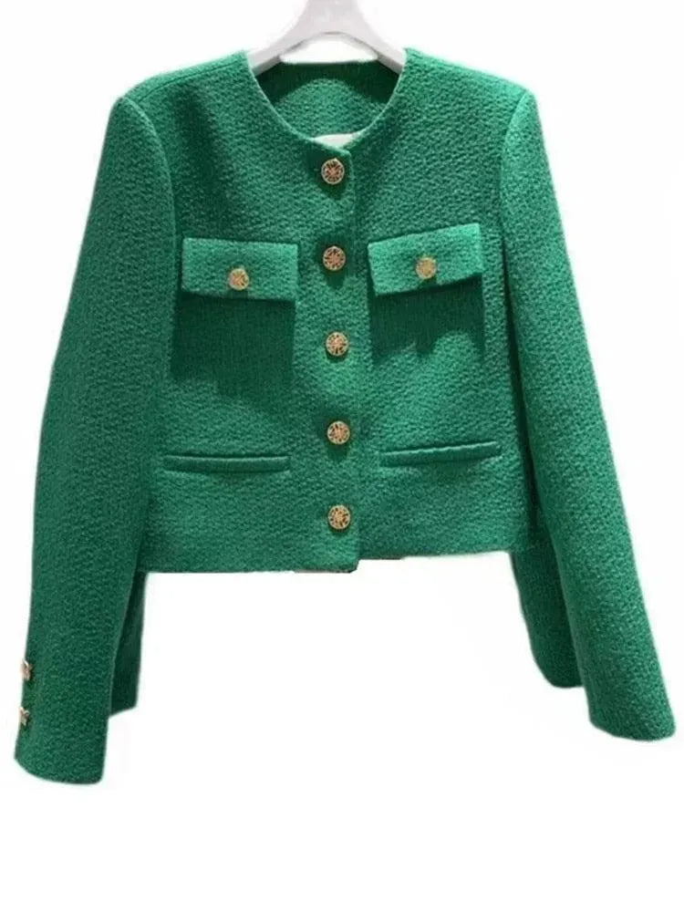 Women's Wool Tweed Jacket - Classic Vintage Style Blazer for Office, Work & Casual Outfits | Warm & Stylish Fall Winter Coat for Business, Travel & Daily Wear
