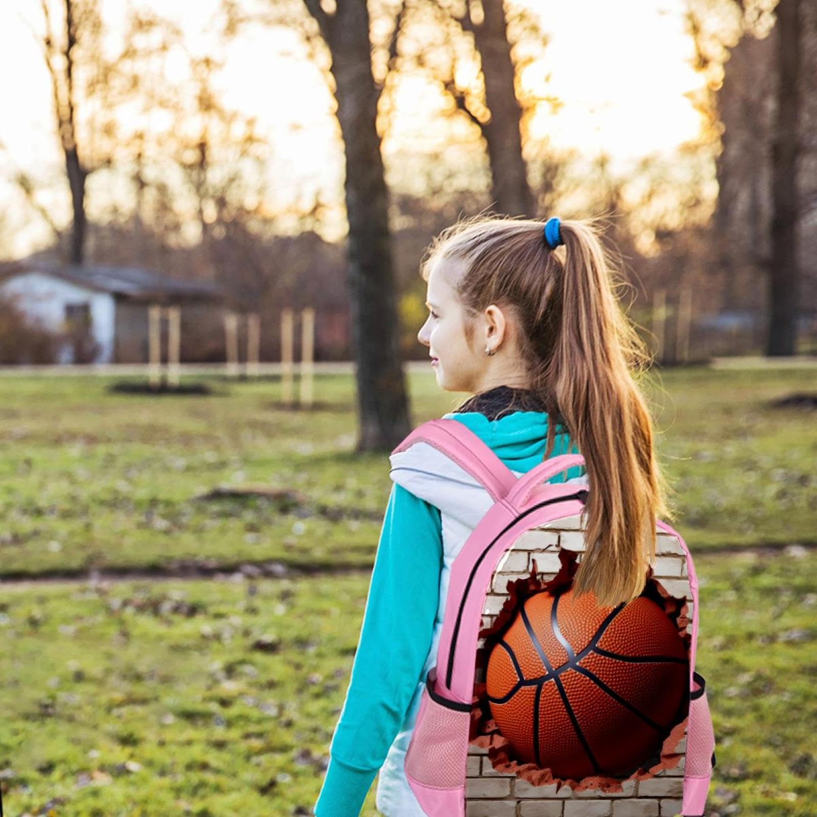 Premium Travel & Work Backpack - Durable Ball Basketball Wall Texture Design - Perfect for Business Trips, Gym, School & Outdoor Adventures