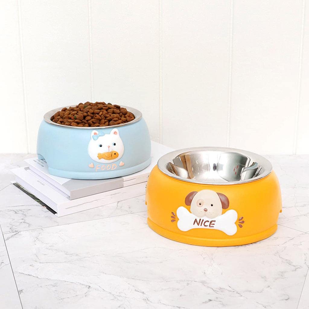 Premium Stainless Steel Pet Bowl for Dogs & Cats - Non-Slip Durable Pet Food & Water Dish - Yellow Pet Feeder for Indoor & Outdoor Use | Perfect for Mealtime & Travel | Pet Supplies, Dog & Cat Accessories
