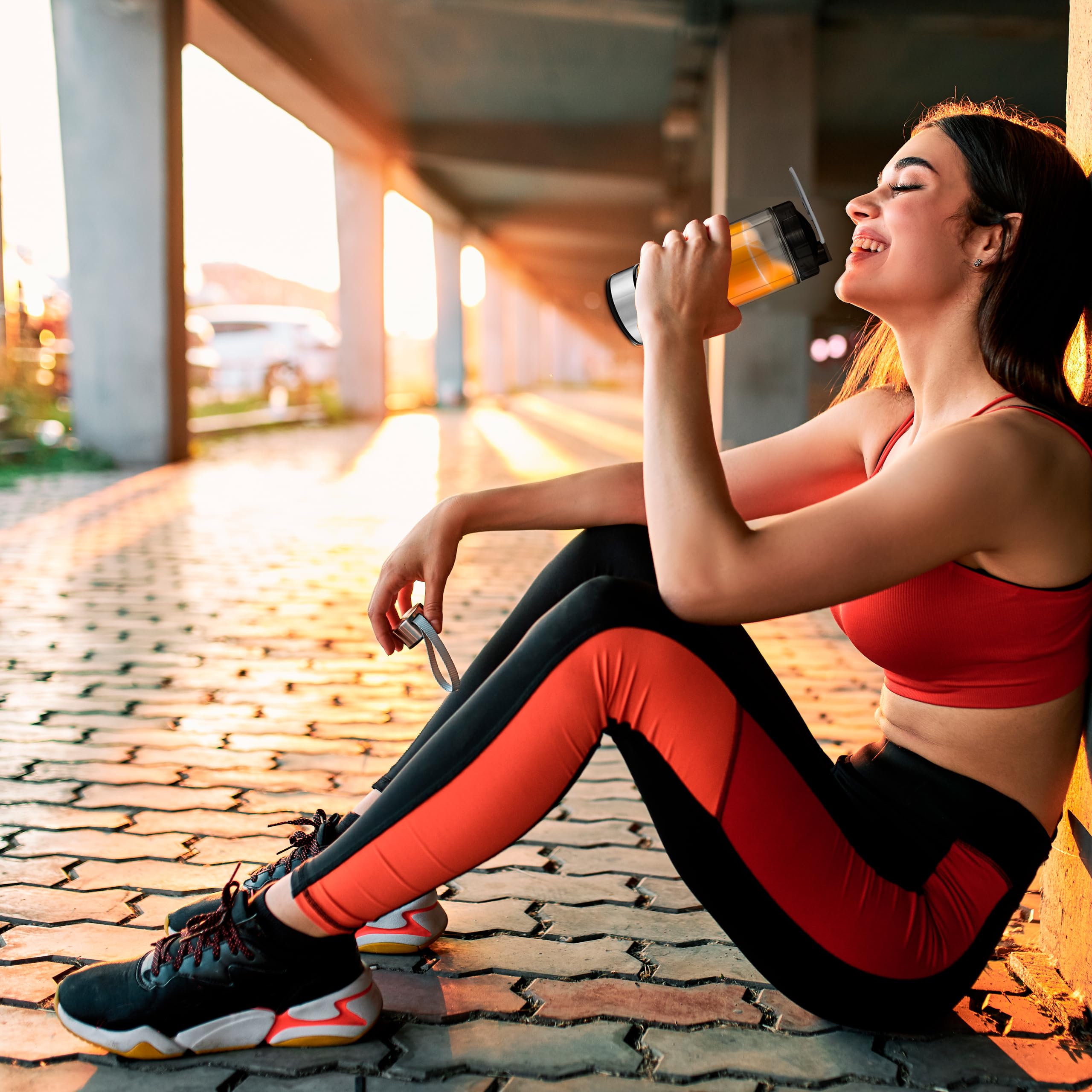 Ufesa Onyx Go! Portable Mini Blender for Smoothies, USB Rechargeable, 400ml Tritan Bottle, 5100mAh Battery, 20 Uses per Charge, Stainless Steel Body & 6 Blades - Perfect for Gym, Travel, and Healthy Drinks at Home