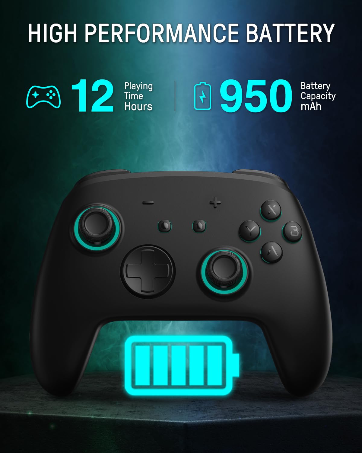 FUNLAB Pro Wireless Controller for Nintendo Switch/OLED/PC - Bluetooth Gamepad with RGB Firefly Lights, Amiibo NFC, Paddle Buttons, Turbo & Motion Controls (Black) | Perfect for Gaming, Streaming & Multiplayer Sessions