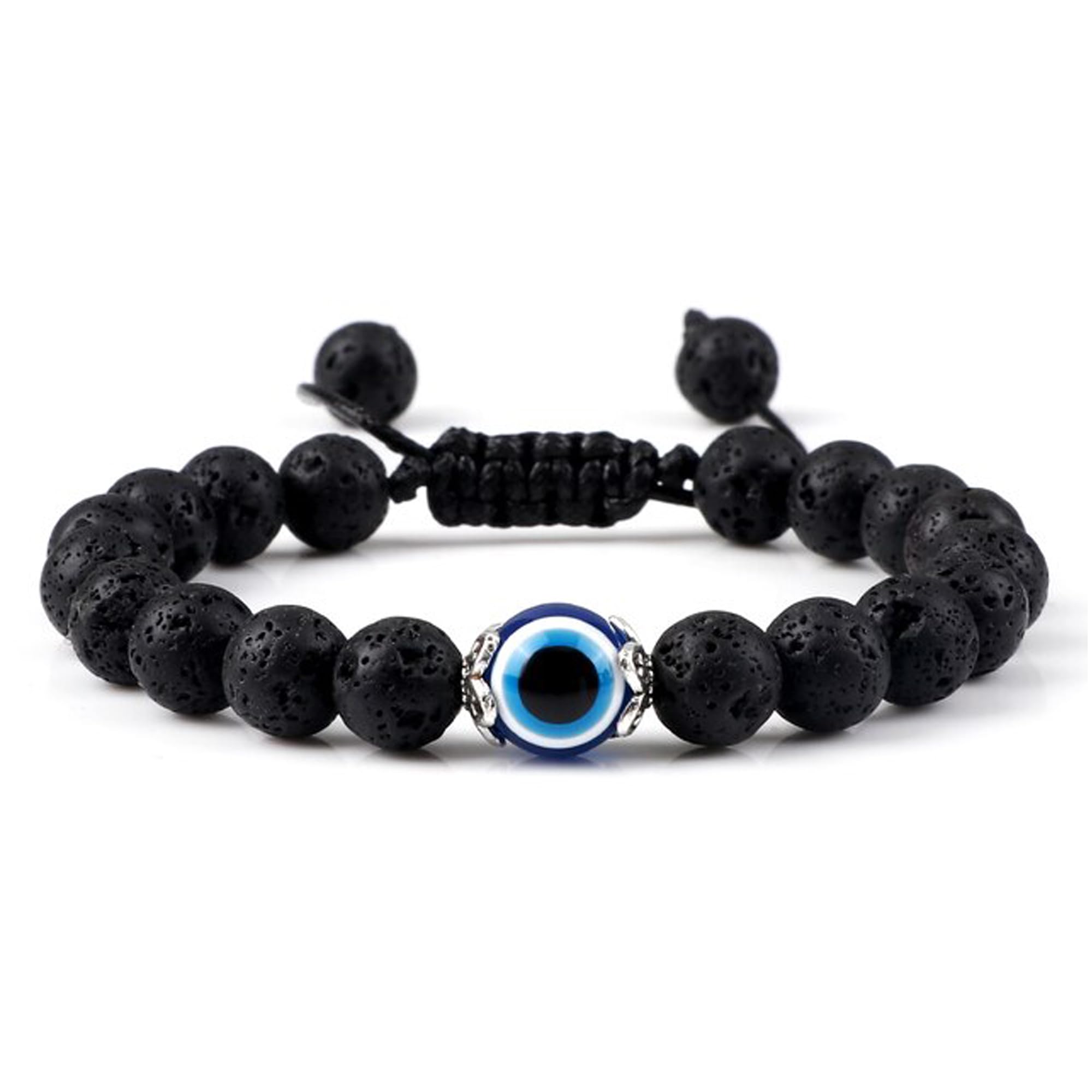 Stylish Adjustable Lava Stone Evil Eye Bracelet for Women & Men - Black Beaded Fashion Jewelry Gift for Her, Him, Girls & Boys - Perfect for Everyday Wear, Spiritual Protection & Thoughtful Gifting