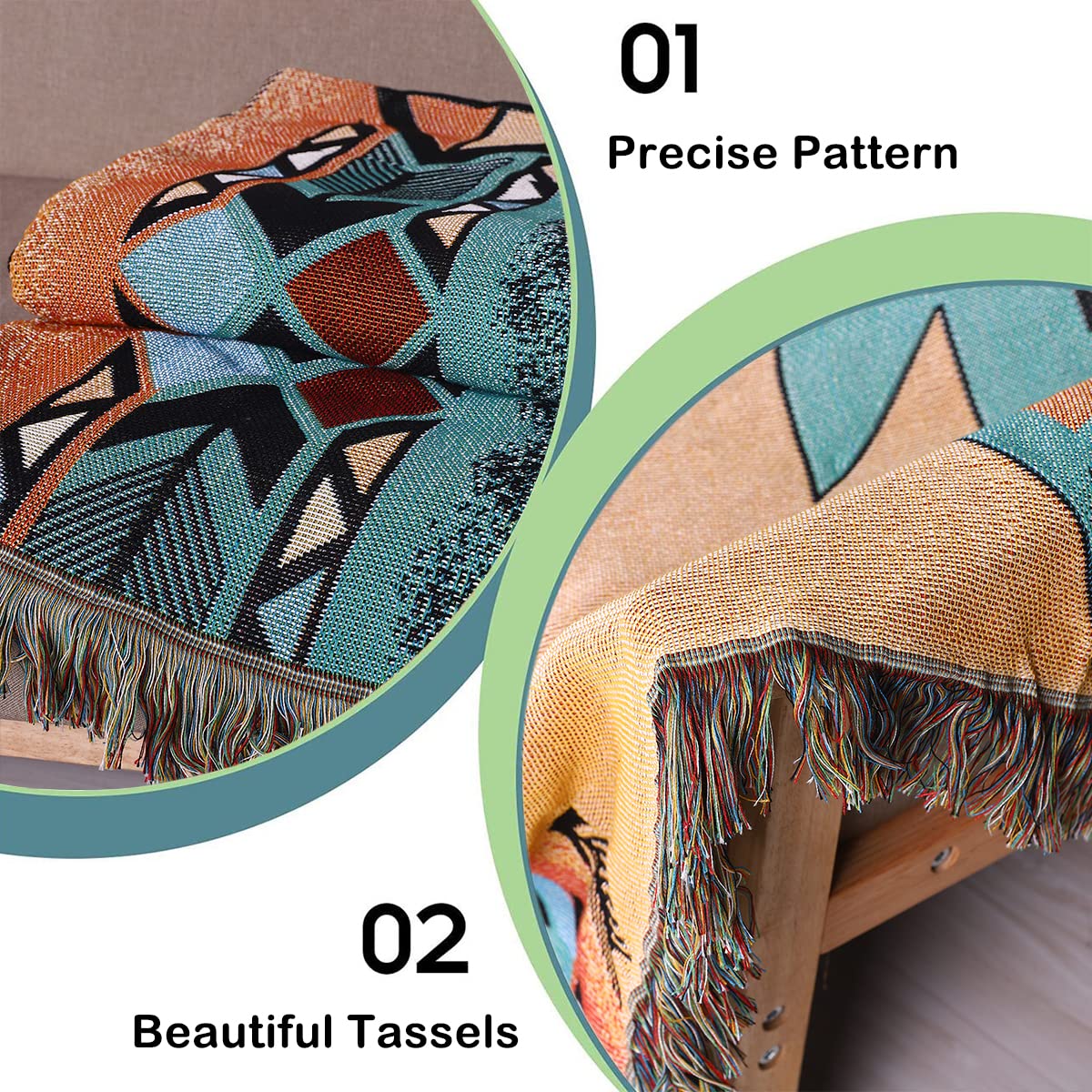 Aztec Throw Blanket - Soft Navajo Indian Blanket & Boho Western Decor | 51x63 Inch Couch Cover for Bed, Sofa, Living Room | Perfect for Home Decor, Cozy Nights & Beach Travel
