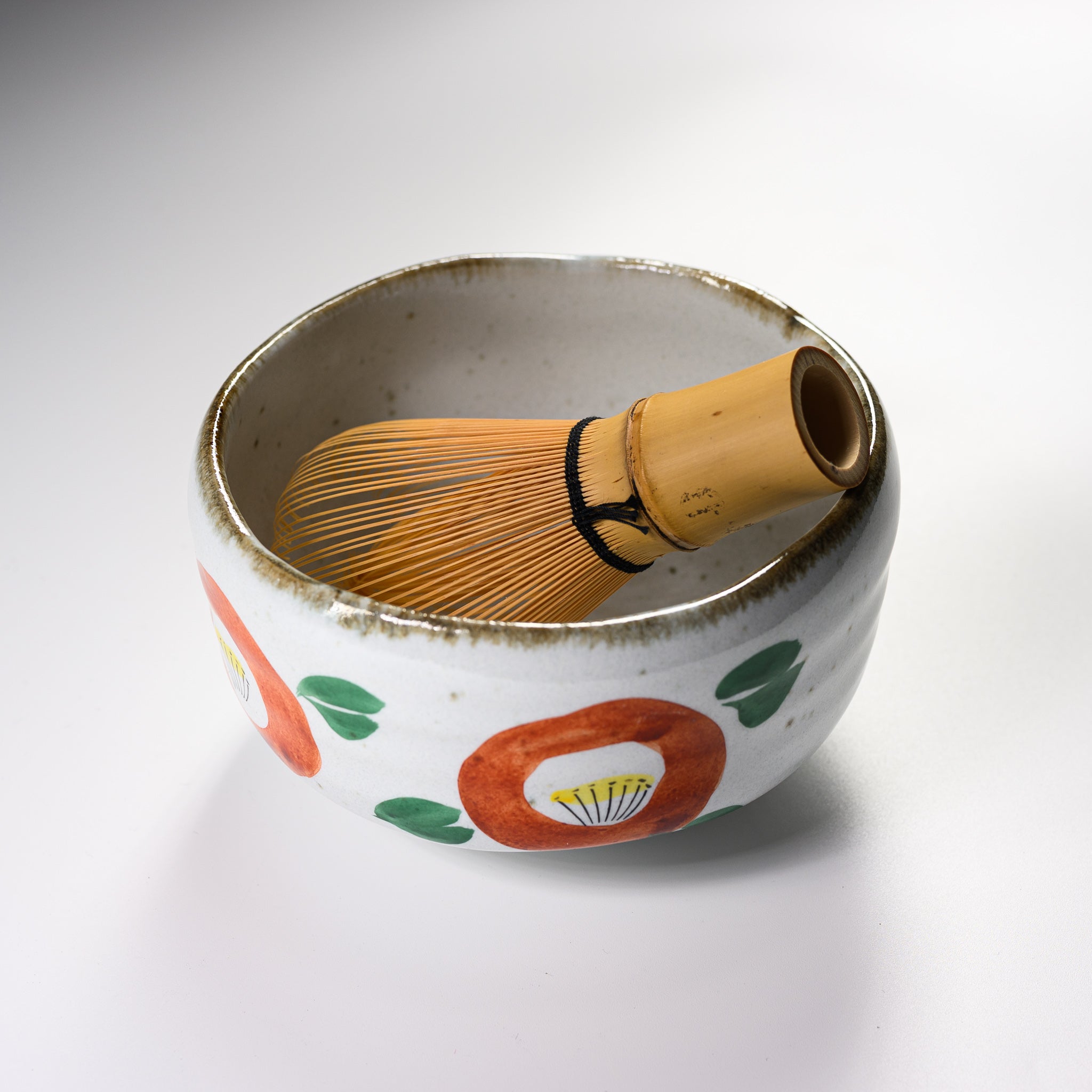 Premium Matcha Bowl Set - Handcrafted Ceramic Tea Bowl for Japanese Tea Ceremony | Camellia Joy | Perfect for Matcha Preparation, Zen Meditation & Home Decor