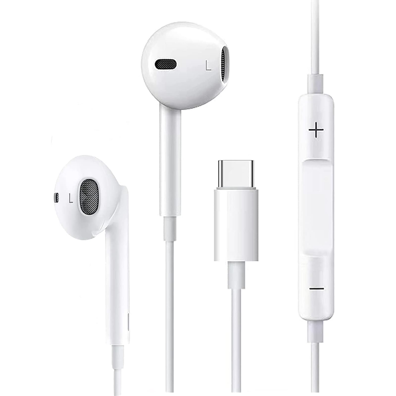 High-Quality USB C Headphones with Mic - Wired HiFi Stereo Noise Cancelling Type C Earphones for iPhone 15/Pro, Samsung Galaxy S23 Ultra/S22/A53/A54, Huawei P40 - Perfect for Gaming, Music & Calls