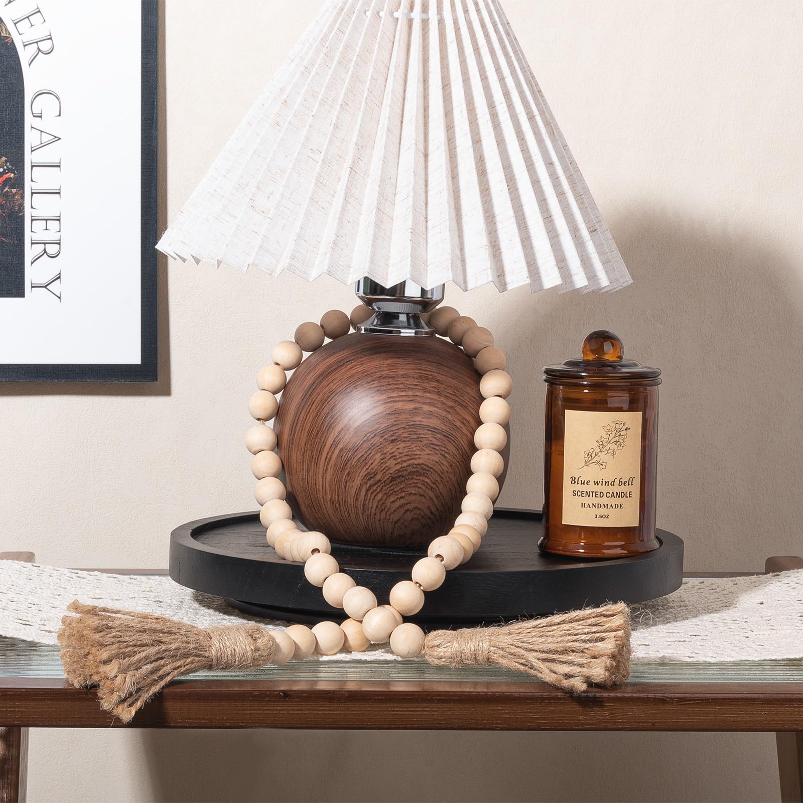 10 Inch Black Wood Lazy Susan Turntable - Kitchen Cabinet Organizer, Farmhouse Bathroom Decor, Round Decorative Tray for Vanity, Counter, Sink & Coffee Table - Perfect for Spice Storage, Makeup Organization & Home Decor Display