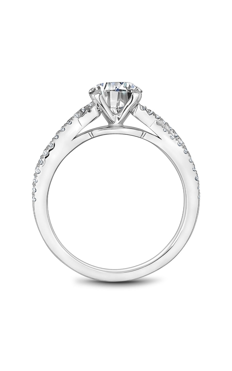 Noam Carver B514 01A Bridal Engagement Ring - 14K White Gold Diamond Wedding Band for Women, Perfect for Proposals, Anniversaries & Romantic Occasions