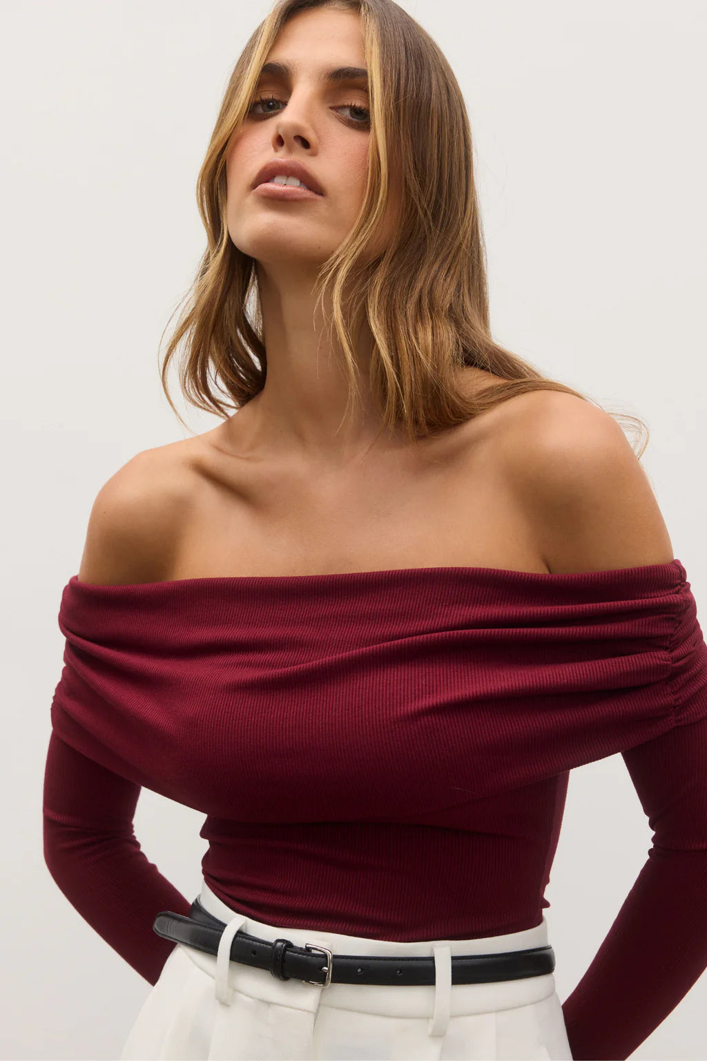 ALESSANDRA Women's Wine Red Blouse - Elegant Casual Tops for Work, Party & Date Night Outfits | Perfect for Office, Dinner & Special Occasions