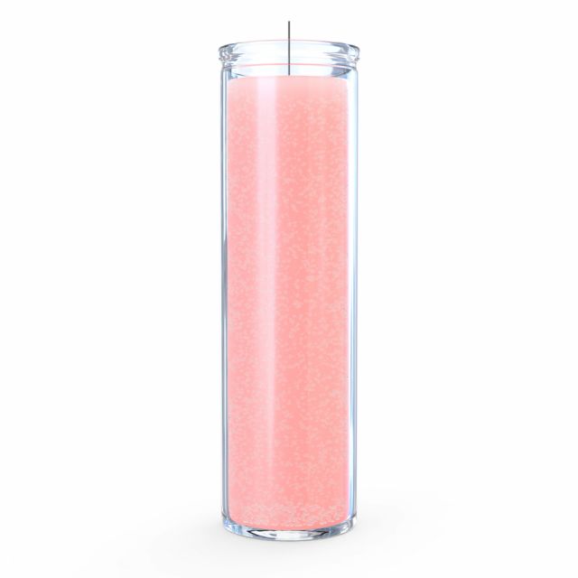 Pink 7-Day Prayer Candle for Home Altar, Religious Ceremonies & Spiritual Cleansing | Long-Lasting Glass Jar Candle for Meditation, Blessings & Manifestations