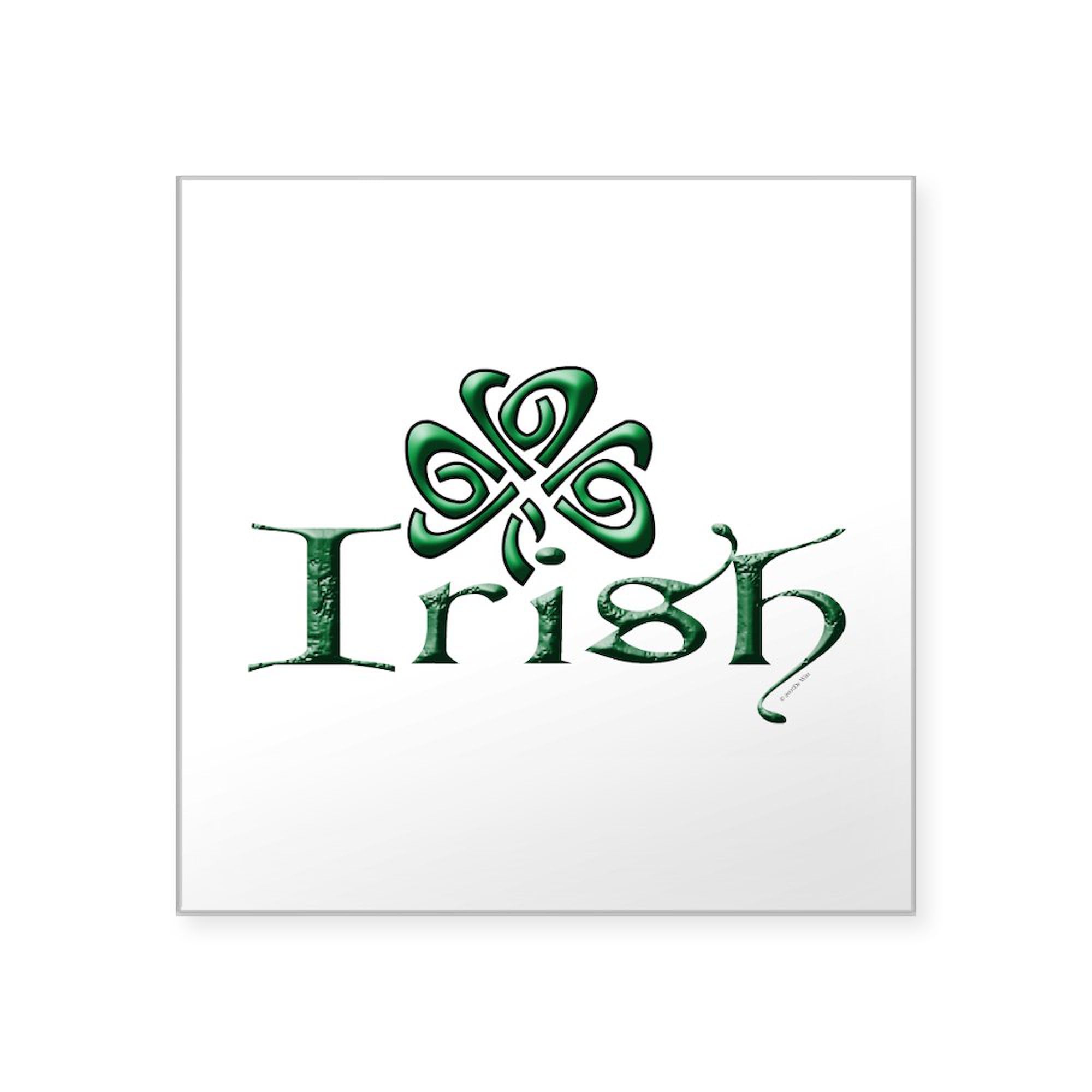 Celtic Shamrock Square Sticker 3x3 Inch - Irish Pride Car Decal & Bumper Sticker - Perfect for Cars, Laptops, Water Bottles & DIY Crafts
