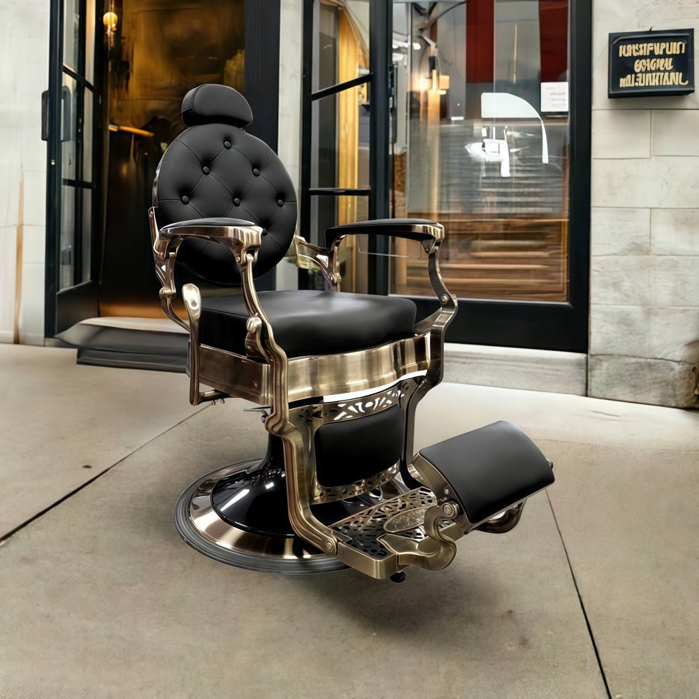 Greenlife® Advanced Premium Antique Bronze Barber Chair - Professional Salon Styling Chair for Haircuts & Shaves - Perfect for Barbershops, Salons & Home Grooming Stations