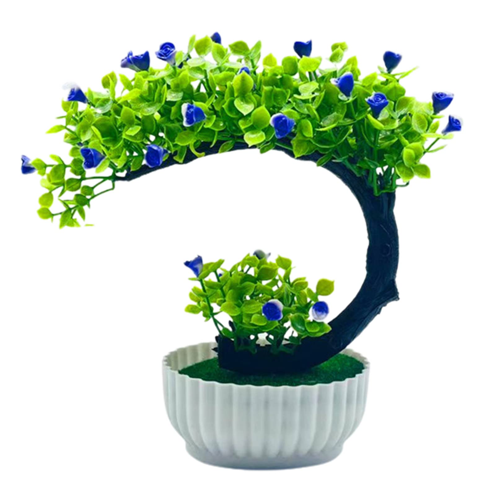 Artificial Bonsai Tree with Pot - Realistic Fake Bonsai for Home & Office Decor - No Watering Plastic Flowers - Perfect for Desk, Living Room, or Gift