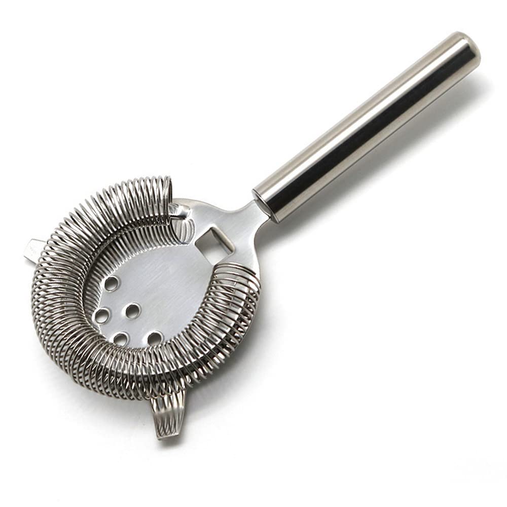 Premium Stainless Steel Cocktail Strainer with Wire Spring - Bartender Ice Separator & Cocktail Filter for Bar, Club, Party & Home Drinks | Perfect for Mixing Martinis, Mojitos & Craft Cocktails