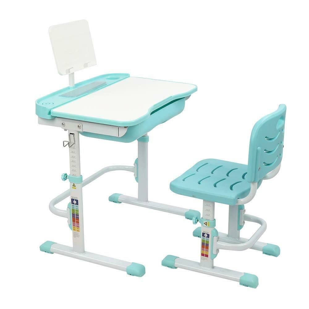 Adjustable Height Kids Study Desk & Chair Set - Green Children's Learning Table for Drawing, Writing & Play - Perfect for Homework, Art & Playroom Activities
