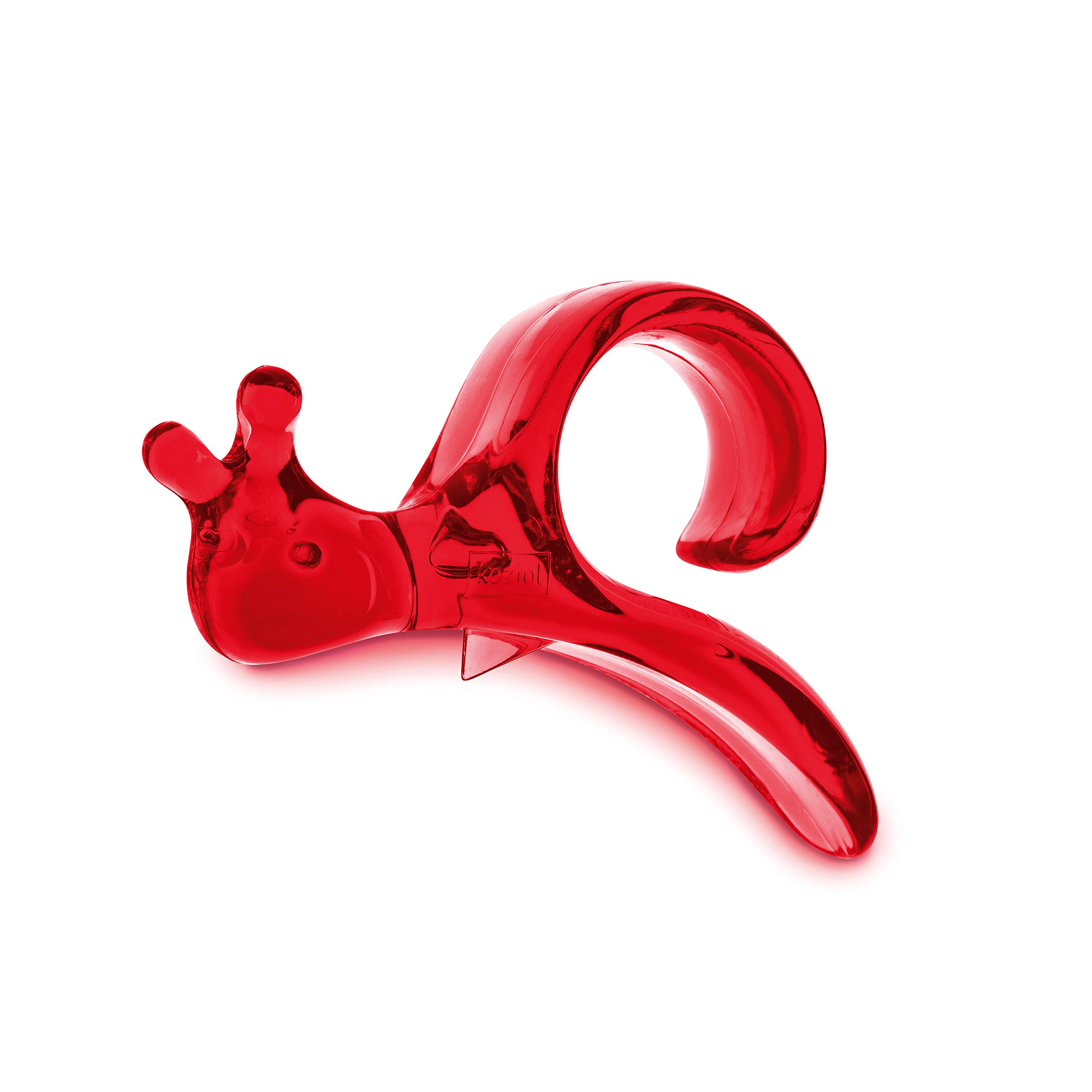 Koziol Emma Orange Peeler - Transparent Red Kitchen Tool for Effortless Peeling | Perfect for Citrus Fruits, Cooking, and Meal Prep