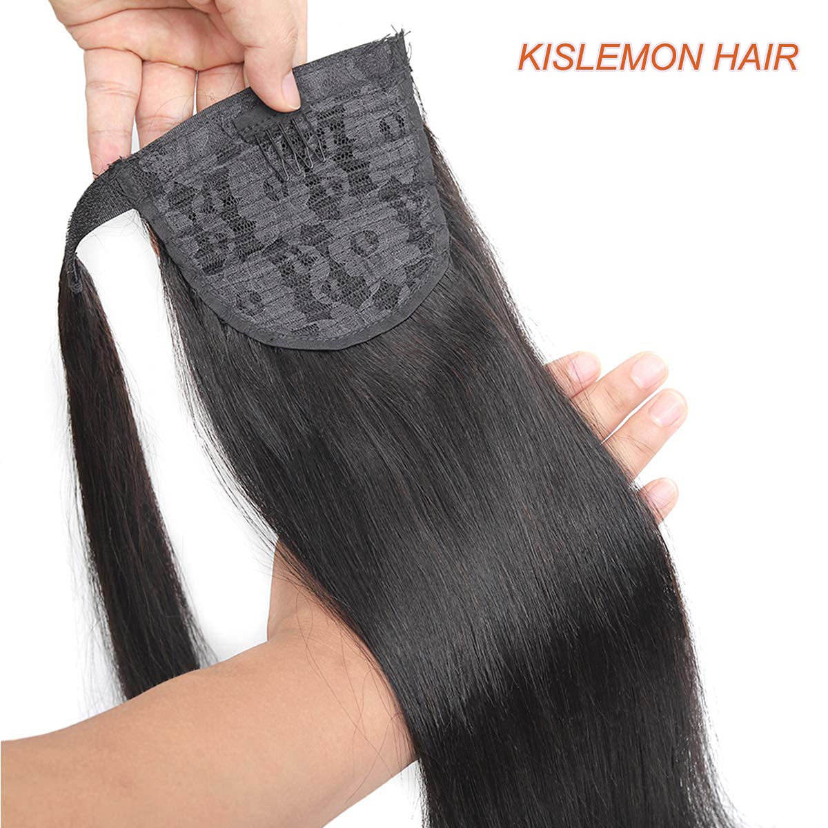 100% Real Remy Human Hair Ponytail Extensions 26 Inch 125g - Natural Black Straight Hair with Magic Paste Wrap for Women | Perfect for Parties, Weddings & Daily Styling