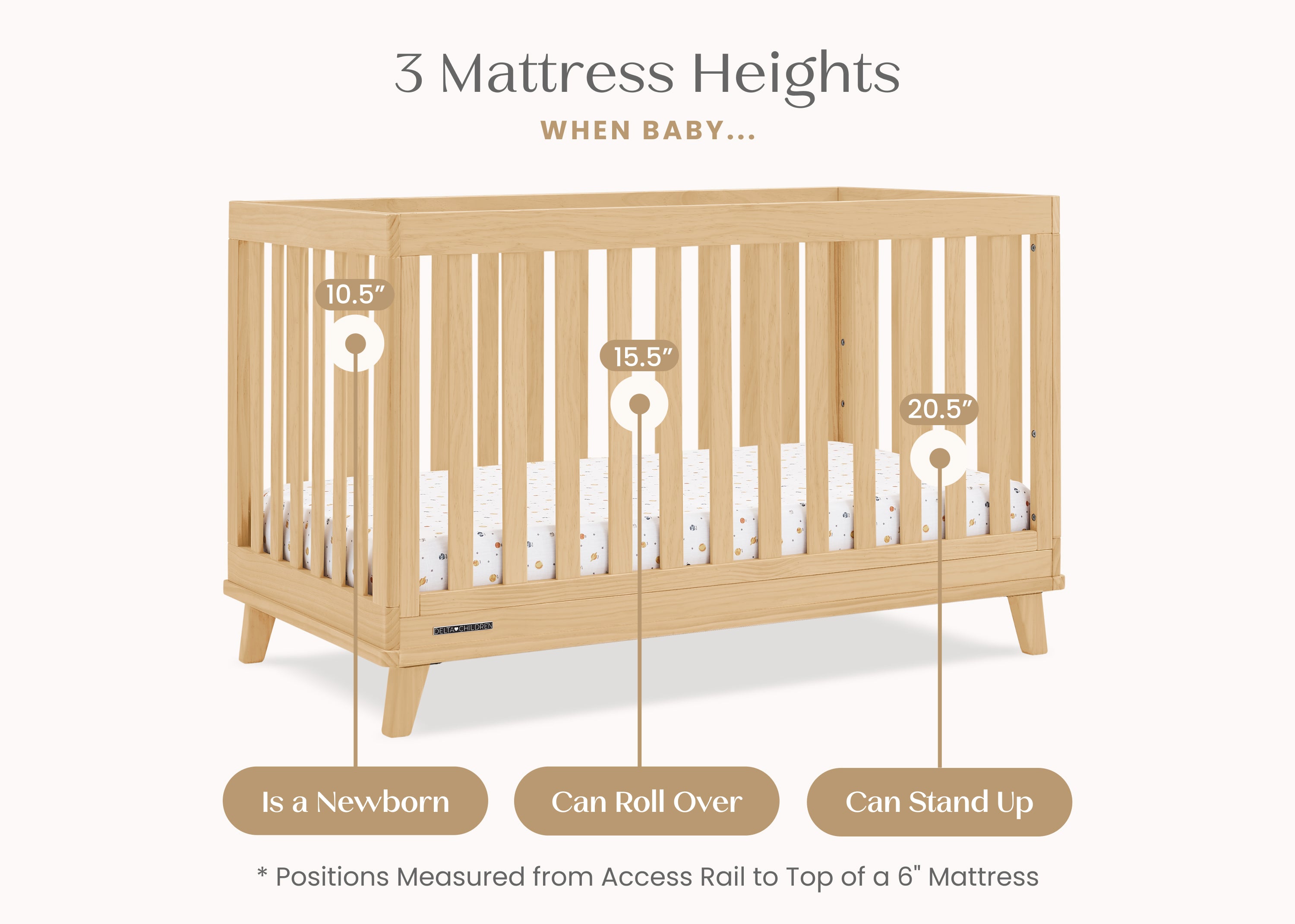Frankie 4-in-1 Convertible Baby Crib - Toddler Bed, Daybed & Full-Size Bed - Safe Nursery Furniture for Newborns to Teens - Perfect for Bedrooms, Daycare & Guest Rooms
