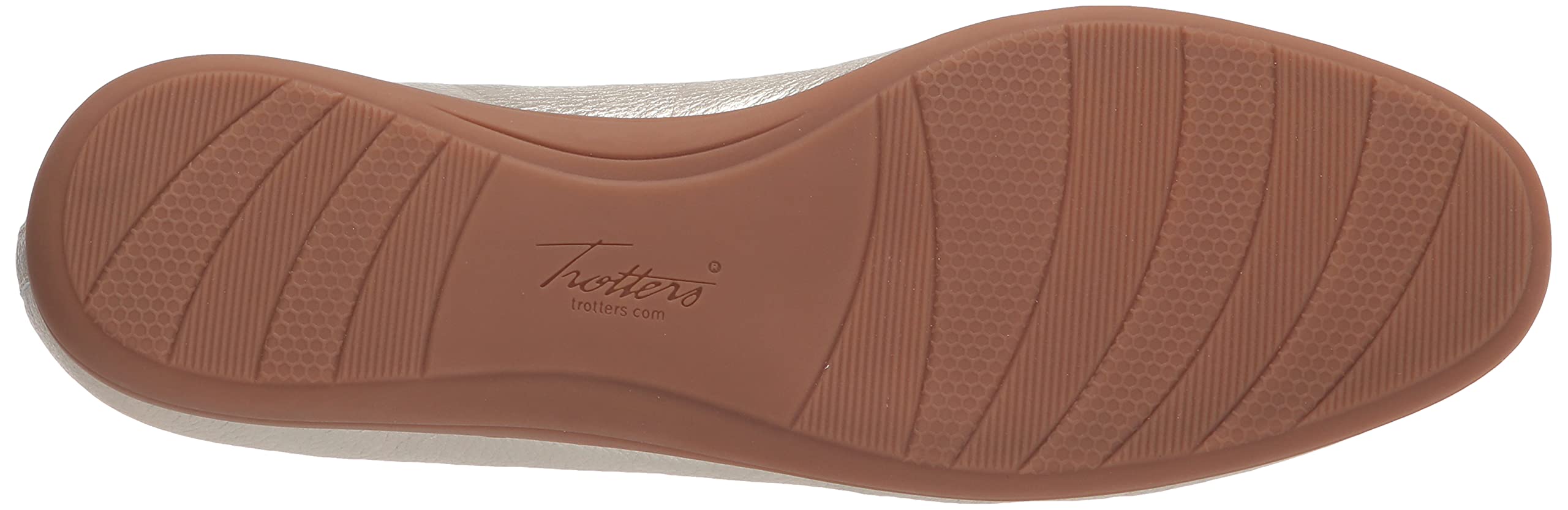 Trotters Women's Flats - Champagne Metallic Leather Shoes, Size 8.5 Narrow (B) - Comfortable & Stylish for Work, Office & Casual Wear