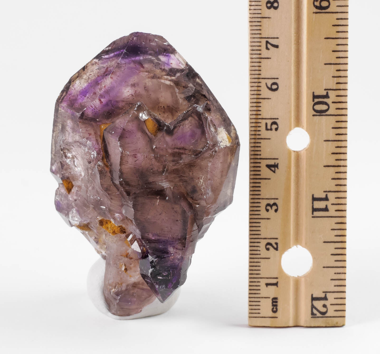 Natural Amethyst Scepter with Red Hematite Needles - Raw Healing Crystal, February Birthstone, Unique Spiritual Gift for Women & Men, Boho Home Decor for Meditation & Energy Cleansing | 38557