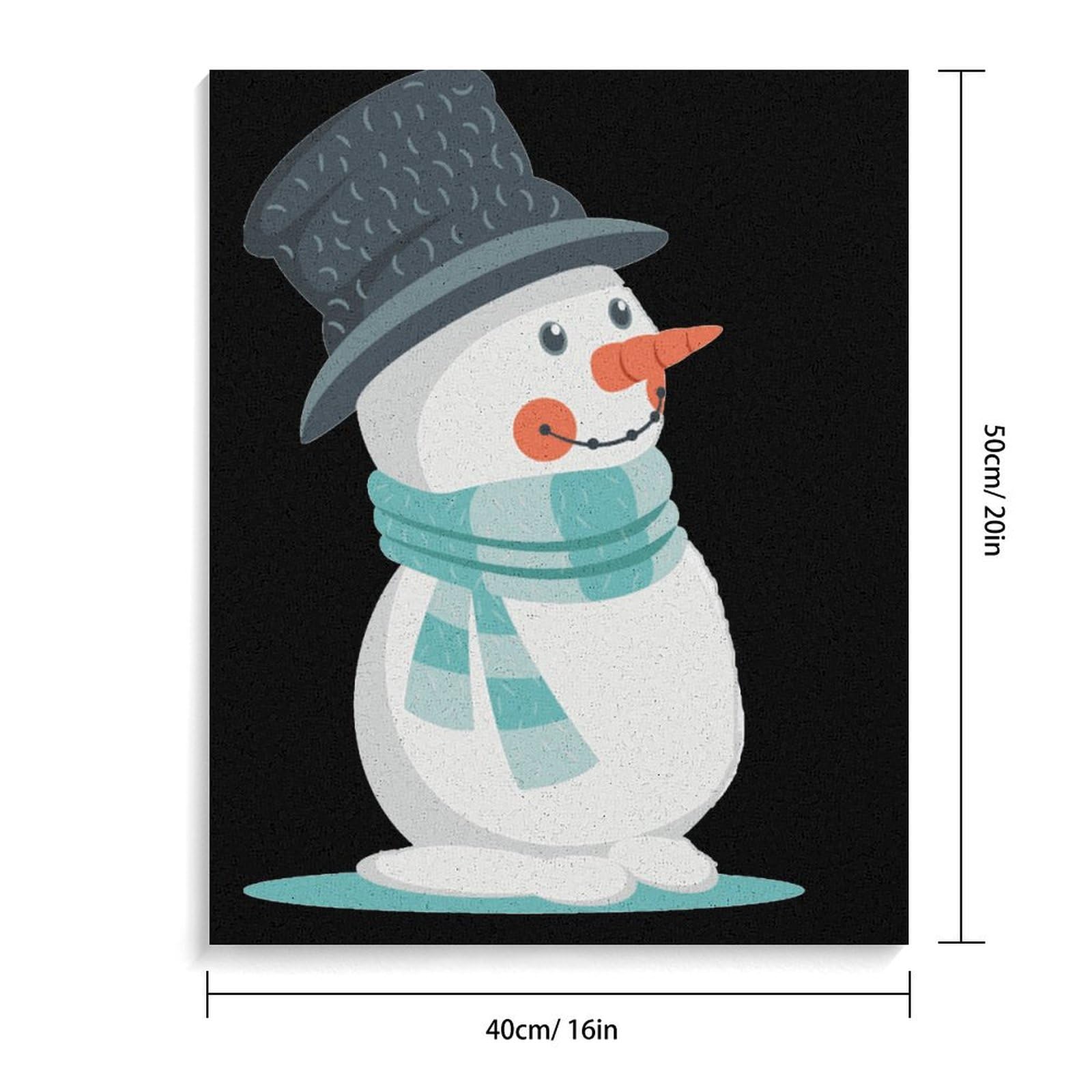 Personalized Snowman Paint by Number Kit for Adults - DIY Digital Oil Painting with Frame, Creative Christmas Gift for Home Decor & Holiday Crafting
